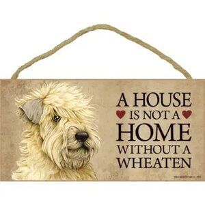 Wheaten Terrier Dog Breed Wood Plaque Sign 8 5" x 10"  Gift